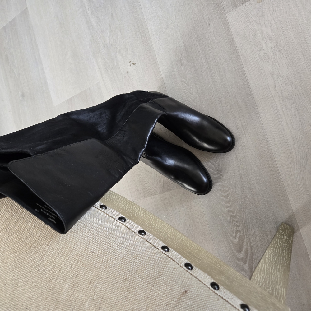 Black Leather Cole Haan over the Knee Boots Sleek Design